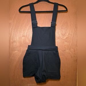 Blackmilk Push It Ponte Black Short Overalls